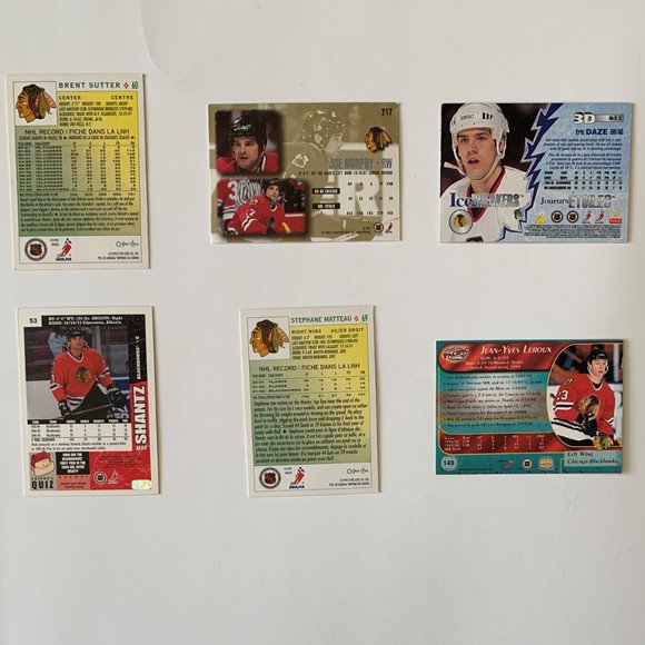 Chicago Blackhawks Vintage NHL Hockey Cards - Lot of 17 w/ Chelios, Roenick - Picture 8 of 10